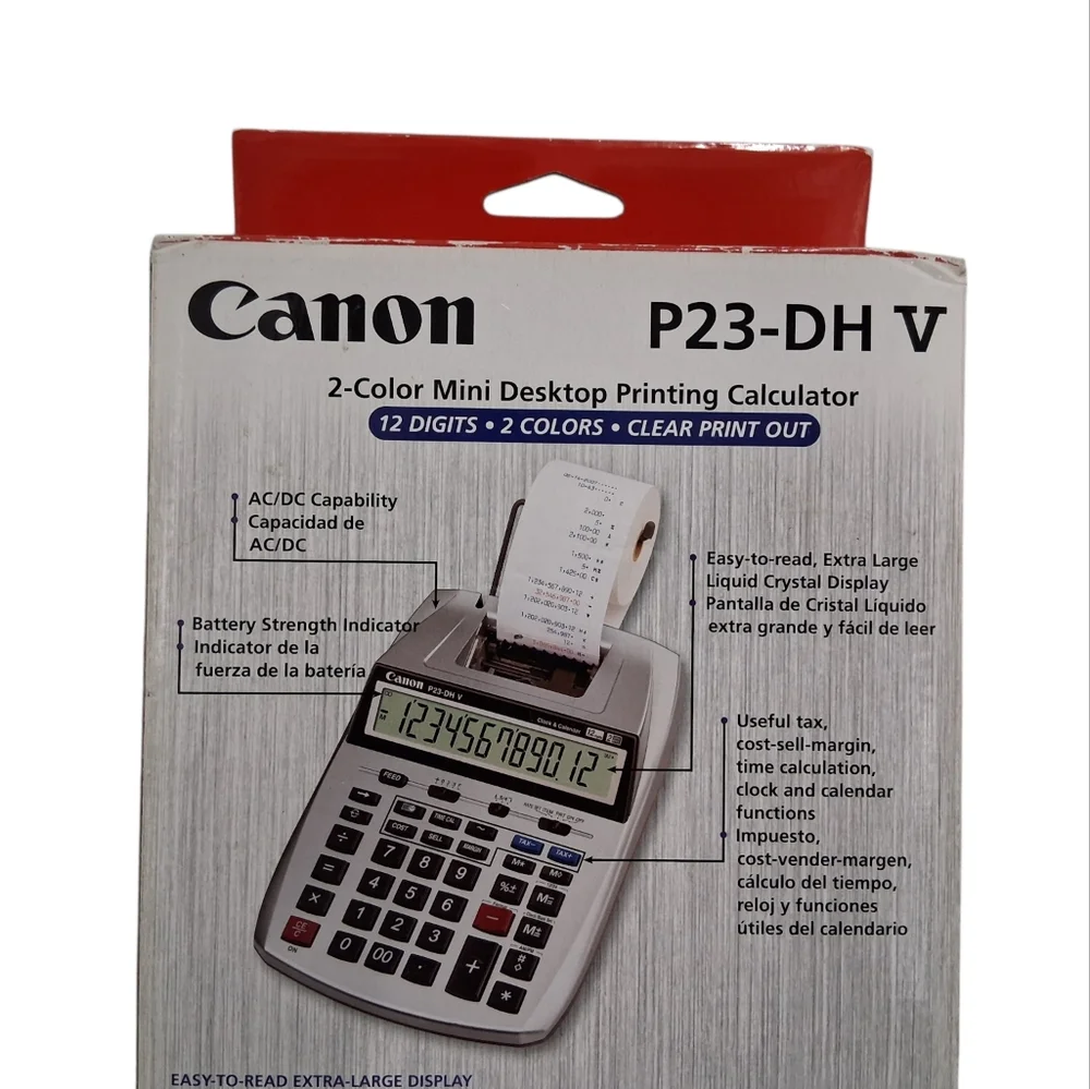 Canon P23-DH V 2- Color Mini Destop Printing Calculator
